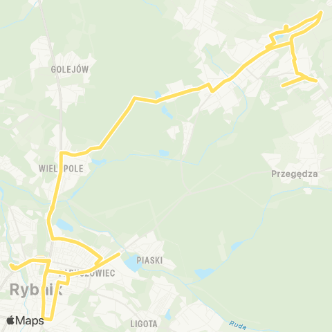 Komunikacja Miejska Rybnik Rybnik Maroko Nowiny Dworzec Aut. 2 - Rybnik Maroko Nowiny Dworzec Aut. A map