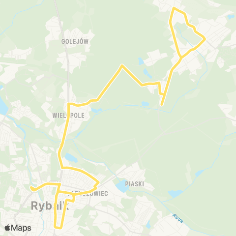 Komunikacja Miejska Rybnik Rybnik Maroko Nowiny Dworzec Aut. 2 - Rybnik Maroko Nowiny Dworzec Aut. A map