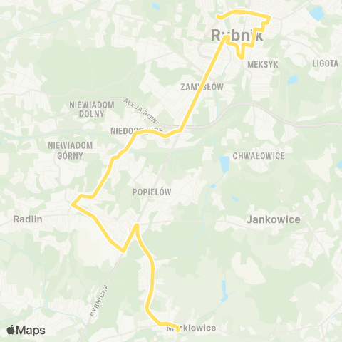 Komunikacja Miejska Rybnik Rybnik Maroko Nowiny Dworzec Aut. 2 - Marklowice Słoneczna Wyspa map