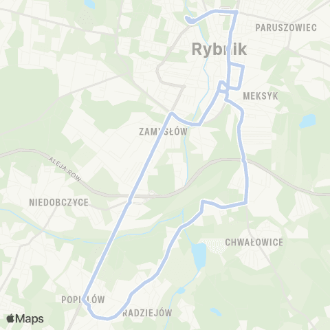 Komunikacja Miejska Rybnik Rybnik Maroko Nowiny Dworzec Aut. 3 - Rybnik Maroko Nowiny Dworzec Aut. A map