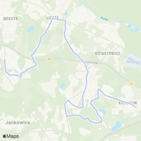 Komunikacja Miejska Rybnik Rybnik Kłokocin Pętla - Chwałowice Kopalnia map