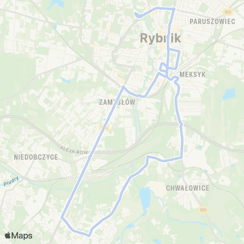 Komunikacja Miejska Rybnik Rybnik Maroko Nowiny Dworzec Aut. 3 - Rybnik Maroko Nowiny Dworzec Aut. A map