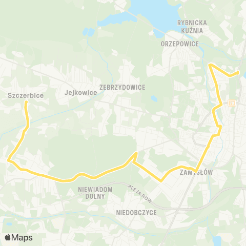 Komunikacja Miejska Rybnik Rybnik Śródmieście Dworek - Buzowice Skrzyżowanie map
