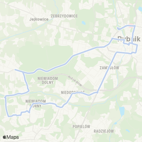Komunikacja Miejska Rybnik Rybnik Maroko Nowiny Dworzec Aut. 2 - Rybnik Maroko Nowiny Dworzec Aut. A map