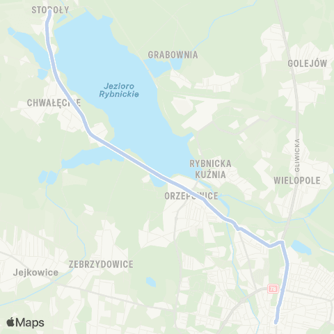 Komunikacja Miejska Rybnik Rybnik Śródmieście Plac Wolności 2 - Rybnik Stodoły Kaplica map