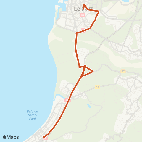 Kar'Ouest Gare rout. de St-Paul - CHOR - Pôle d'échange du Port map