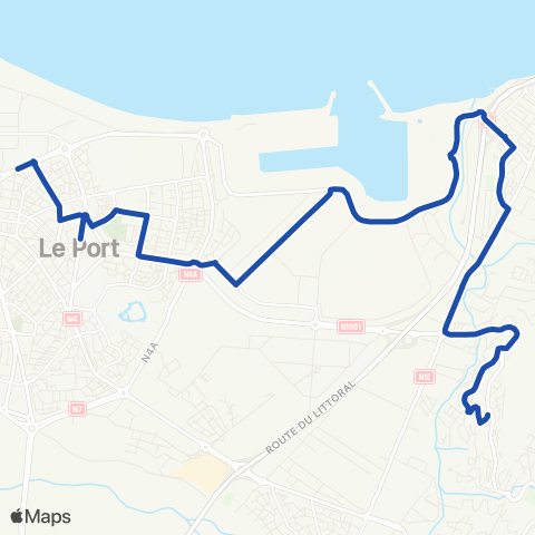 Kar'Ouest Zac Ste-Thérèse - Pôle d'échange du Port et Glacière (par la ZI N°2) map