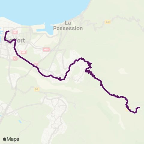 Kar'Ouest Dos d'Ane - Ste-Thérèse - Pôle d'échange du Port - Glacière map