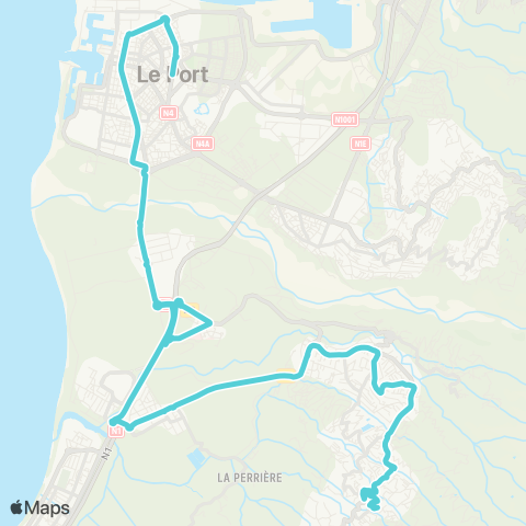 Kar'Ouest Piscine Bois-de-Nèfles - Pôle d'échange du Port (par Cambaie) map