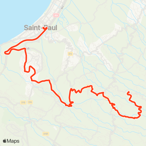 Kar'Ouest Gare de St-Paul - Bras Mouton - Feoga 1 map