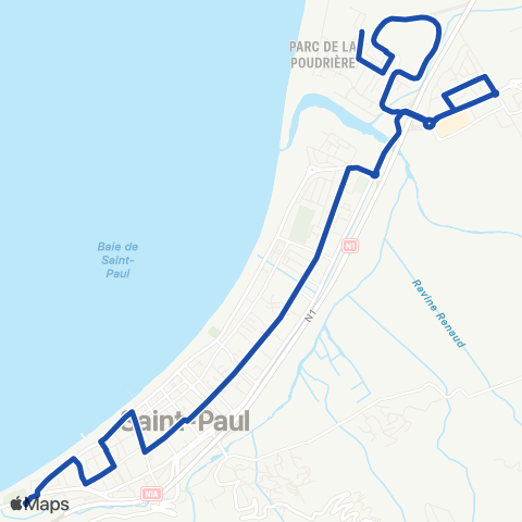 Kar'Ouest Grotte des 1er Français - Gare de St-Paul - Gendarmerie de l'Étang map