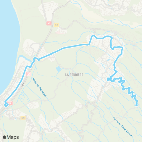 Kar'Ouest Ch. des Barrières - Ch. Hoarau - Bras Mort - Gare rout. de St-Paul map