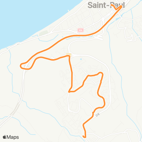 Kar'Ouest Gare de Saint-Paul - Plateau Caillou map