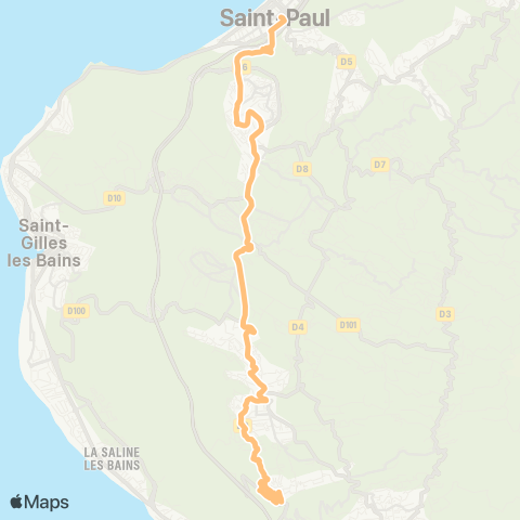 Kar'Ouest Gare rout. - La Saline (Prisami) - Mairie Barrage map