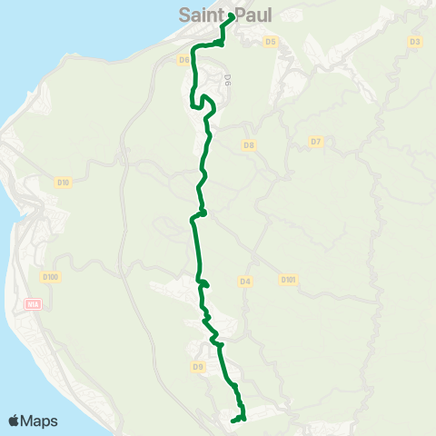 Kar'Ouest Gare rout. de St-Paul - La Saline (Prisami) - Barrage Vergers map