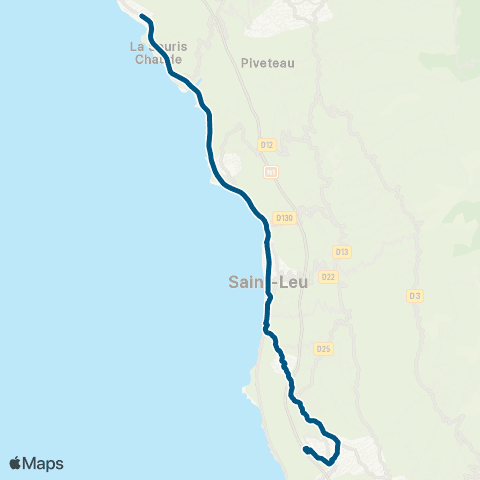 Kar'Ouest Saint-Leu Ligne 45 map
