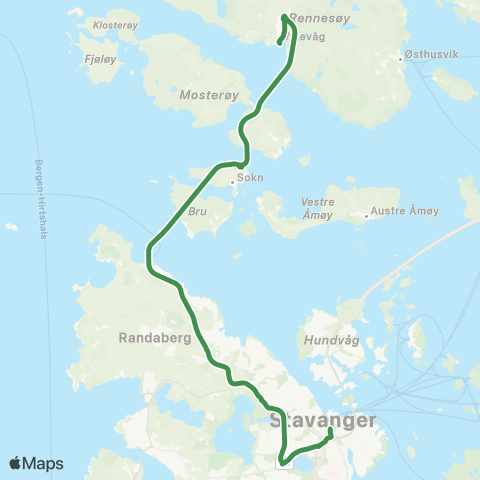 Kolumbus Busslinje i Rogaland map