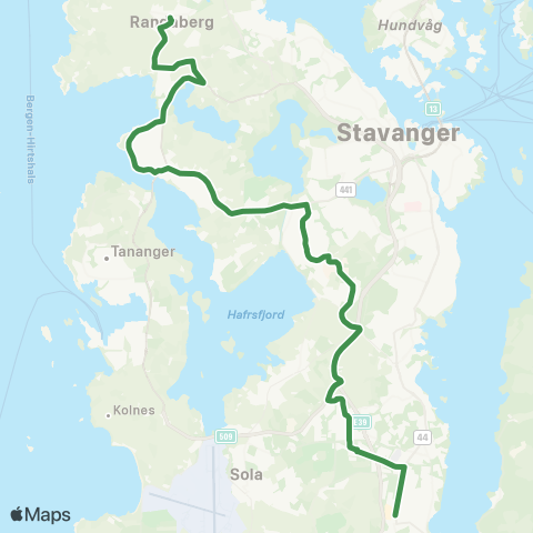 Kolumbus Busslinje i Rogaland map