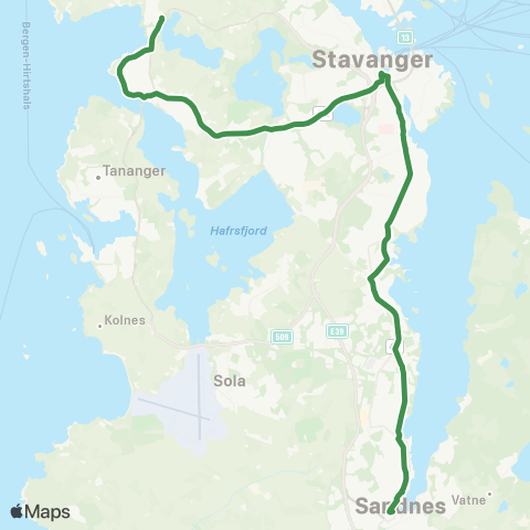 Kolumbus Busslinje i Rogaland map