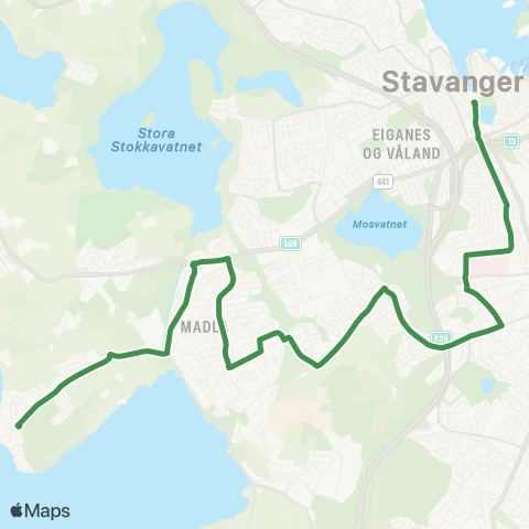 Kolumbus Busslinje i Rogaland map