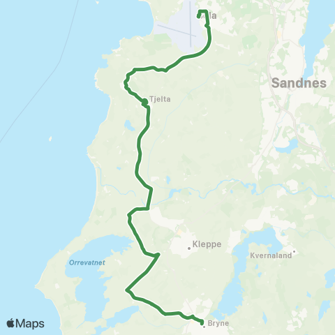 Kolumbus Busslinje i Rogaland map