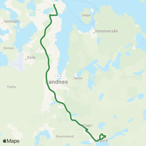 Kolumbus Busslinje i Rogaland map