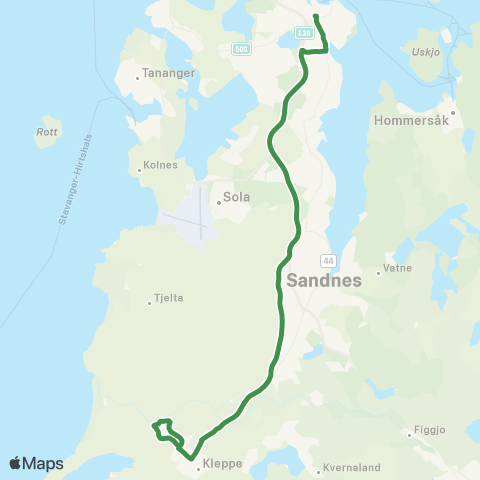 Kolumbus Busslinje i Rogaland map