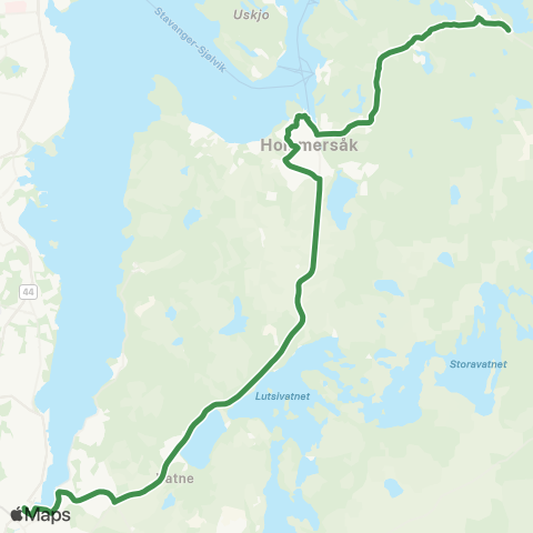 Kolumbus Busslinje i Rogaland map