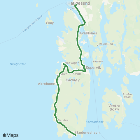Kolumbus Busslinje i Rogaland map