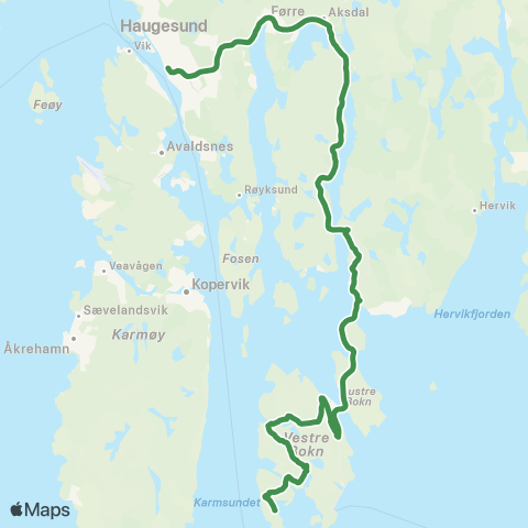 Kolumbus Busslinje i Rogaland map