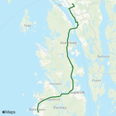Kolumbus Busslinje i Rogaland map