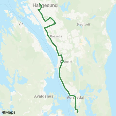 Kolumbus Busslinje i Rogaland map