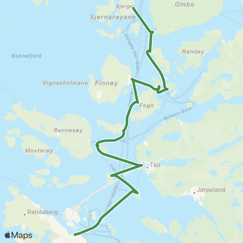 Kolumbus Båtlinje i Rogaland map