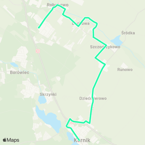 Kombus Robakowo Gimnazjum - Kórnik Rynek map