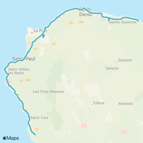 Kar'Ouest Scolaire Gare rout. de St-Paul--Lycée Agricole Ste-Suzanne map