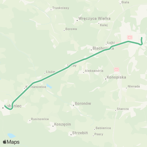 Koleje Śląskie Częstochowa — Lubliniec map