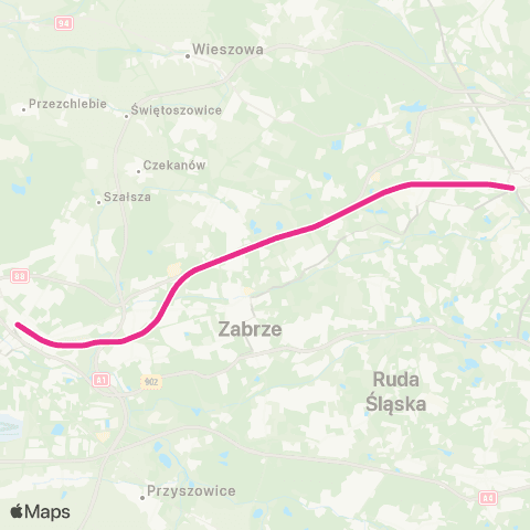 Koleje Śląskie Gliwice — Bytom map