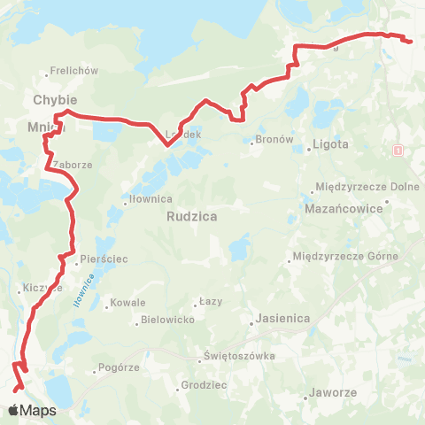 Koleje Śląskie Katowice — Pszczyna — Wisła (Zastępcza Komunikacja Autobusowa) map
