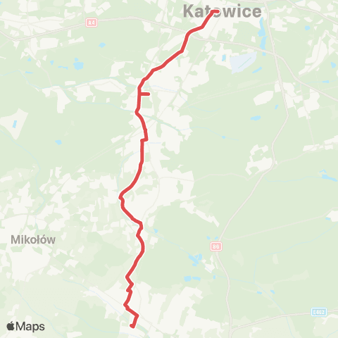 Koleje Śląskie Tychy — Tychy Lodowisko (Zastępcza Komunikacja Autobusowa) map