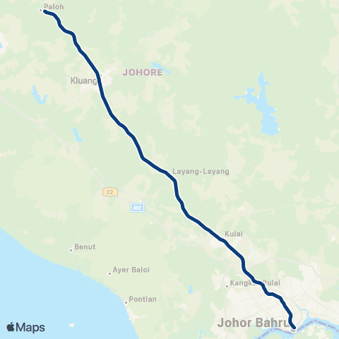 KTM Ktm Komuter Shuttle Selatan Paloh - Jb Sentral map