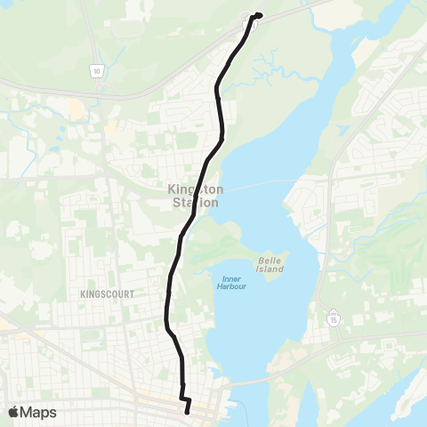 Kingston Transit Express - Downtown - Montreal St P&R map