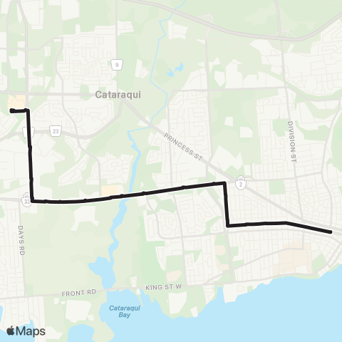Kingston Transit Express - King's Xing - Cataraqui Ctr map