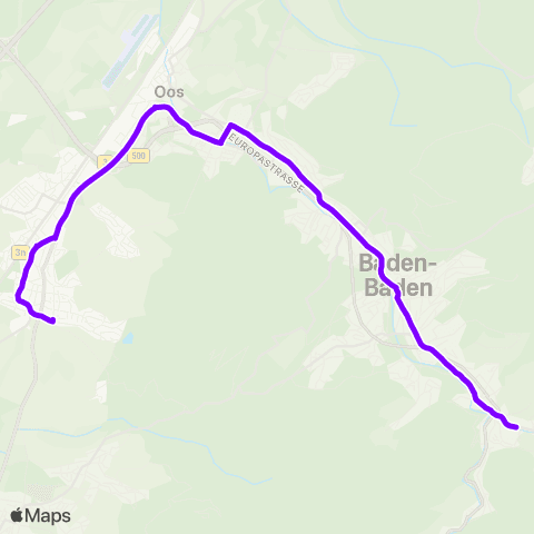 KVV Goethestr. (Sinzheim) ↔︎ Leopoldspl.  (Baden-Baden) map