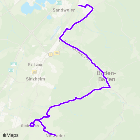 KVV Industriegebiet (Haueneberstein) ↔︎ Neuweier Kirche map