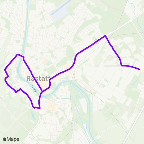 KVV Kaufland (Rastatt) ↔︎ Bernhardusbrunnen (Rastatt) map