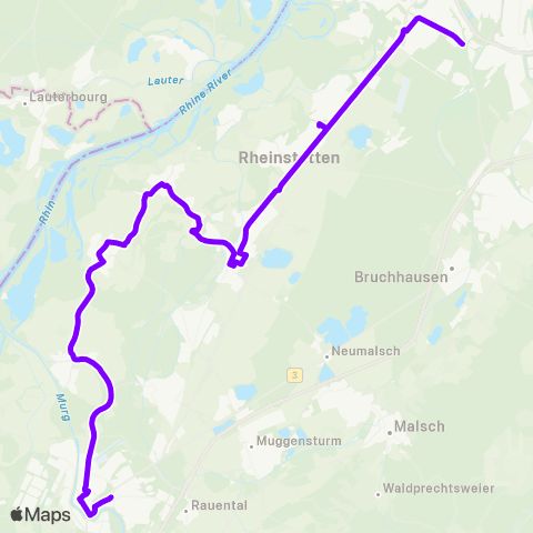 KVV Rastatt Bf ↔︎ Rösselsbrünnle (Mörsch) map