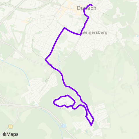 KVV 24 Durlach > 23 ↔︎ 24 Hohenwettersbach map