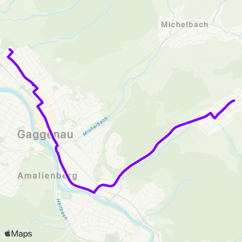KVV Gaggenau Bf ↔︎ Oberdorf (Sulzbach) map