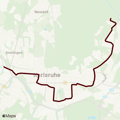 KVV 17 Rheinhafen über Hbf ↔︎ 17 Waldstadt über Hbf map