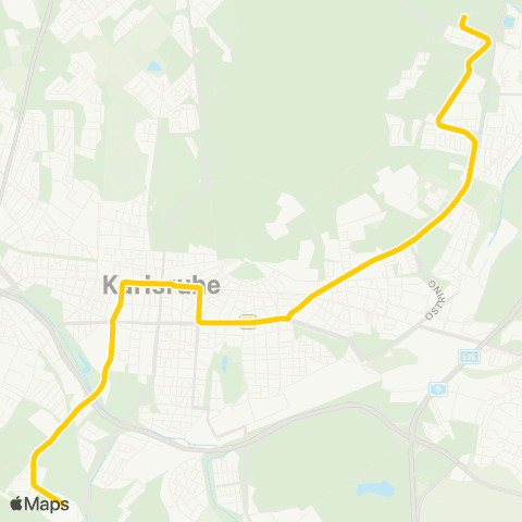 KVV 4 Oberreut ↔︎ 4 Waldstadt map